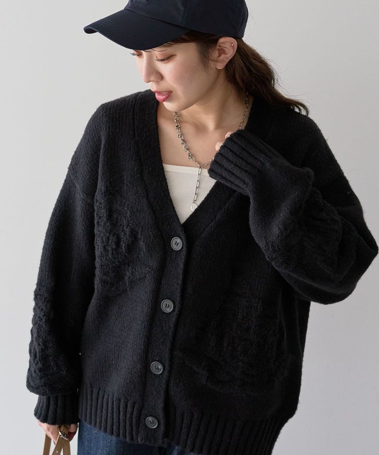 swing by バラ柄ニットカーディガン/Green Parks（グリーン パークス