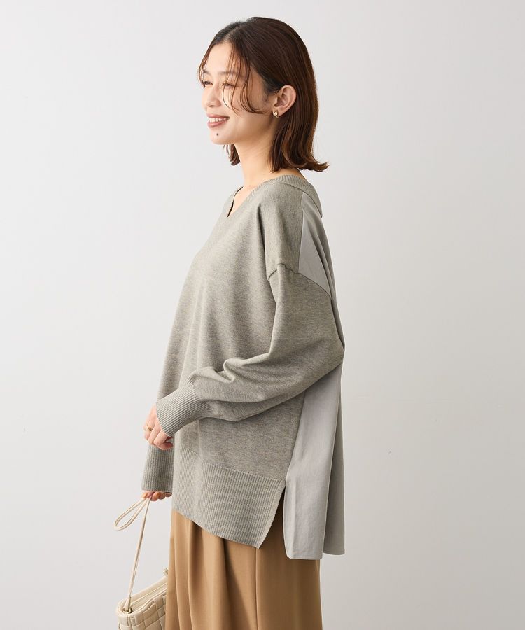 異素材切替ニットチュニック/Green Parks（グリーン パークス）の