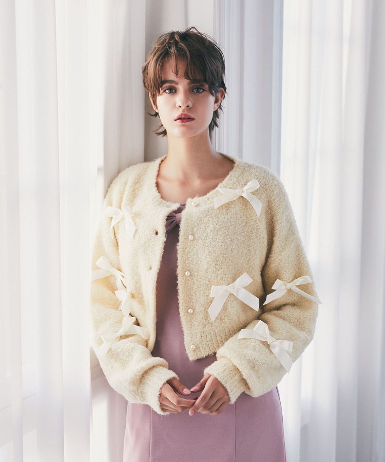 絆のリボンカーディガン/Maison de FLEUR Petite Robe（メゾンド