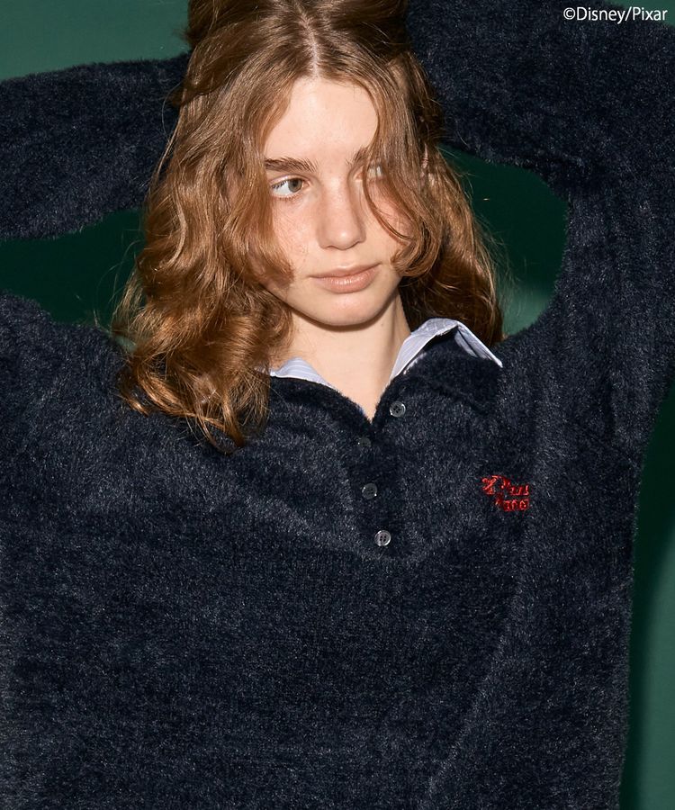 PIZZA PLANET】衿付きニットプルオーバー/Disney collection by