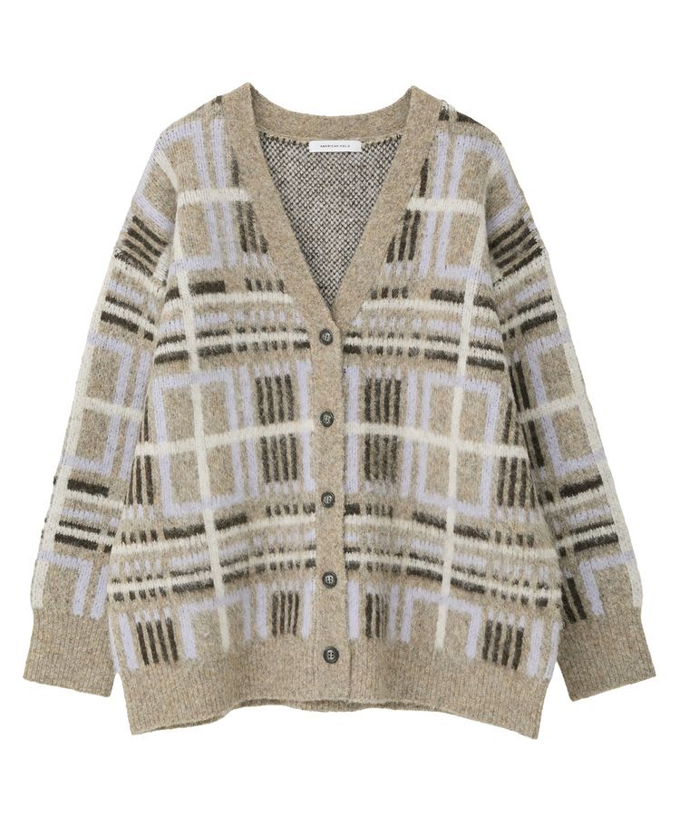 アソート柄シャギーニットカーディガン/AMERICAN HOLIC（アメリカン