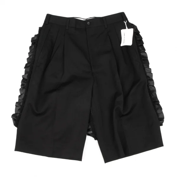 コムデギャルソンCOMME des GARCONS サテンフリル切替ウールギャバ