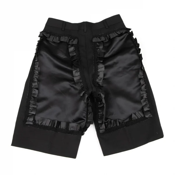 コムデギャルソンCOMME des GARCONS サテンフリル切替ウールギャバ