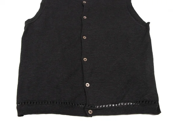 45rpm 45R コットン透かし編みニットベスト 黒3 (K-137966)