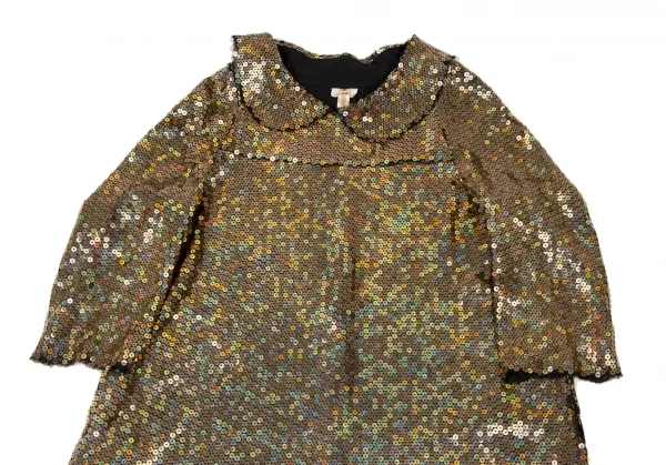 コムデギャルソンCOMME des GARCONS 総スパンコールラウンドカラー