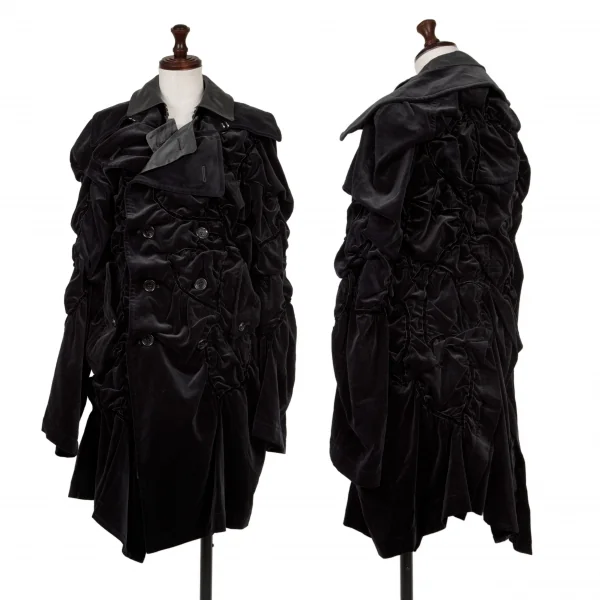 コムデギャルソンCOMME des GARCONS テープハートギャザーベロアハーフ