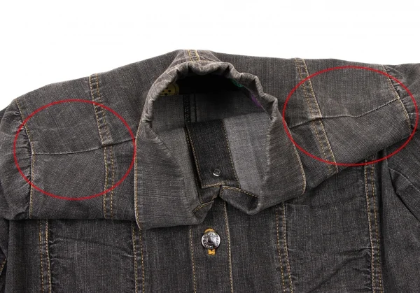 ソニアリキエルSONIA RYKIEL コットン切替ギャザーデニムジャケット 黒