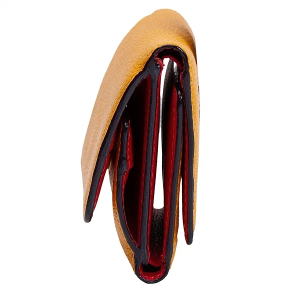 ポールスミスPaul Smith カラー切替レザー2つ折り財布 黄オレンジ (K