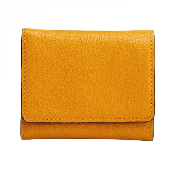 ポールスミスPaul Smith カラー切替レザー2つ折り財布 黄オレンジ (K