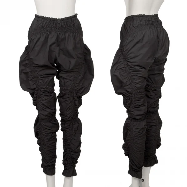 イッセイミヤケISSEY MIYAKE ポリギャザーデザインパンツ 黒2 (K-138804)