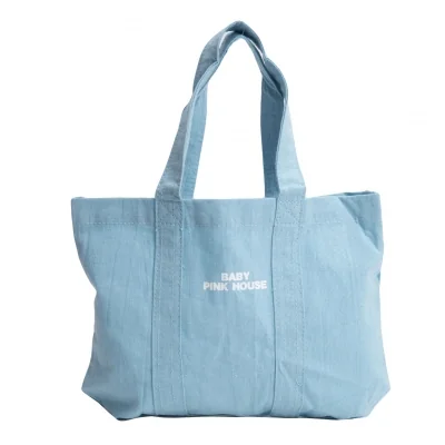 ベビーピンクハウスBABY PINK HOUSE ロゴミニトートバッグ 水色 (K-139070)