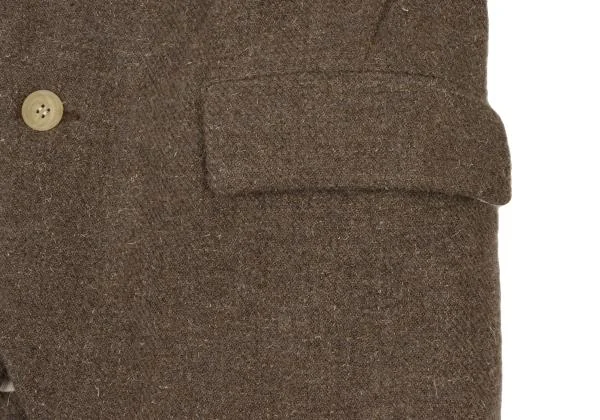 ポールハーデンPaul Harnden ウールツイードブレザージャケット モカS