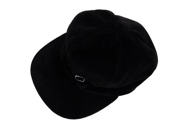 エトロETRO ロゴ刺繍ベロアキャップ 黒M (K-140530)