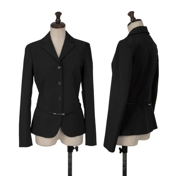 プラダPRADA ポリストレッチセットアップ 黒38 (K-140545)