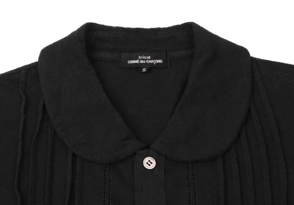 tricot COMME des GARCONS Washed Pin Tuck Round Collar Shirt Black