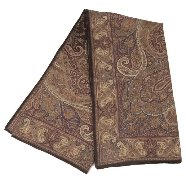 エトロETRO ペイズリー柄大判スカーフ 茶他 (K-144878)