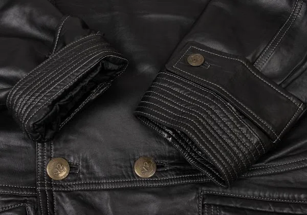 ヴェルサーチV2 BY VERSACE レザーボタンデザインジャケット 黒50 (K