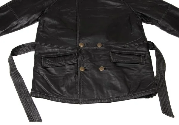 ヴェルサーチV2 BY VERSACE レザーボタンデザインジャケット 黒50 (K