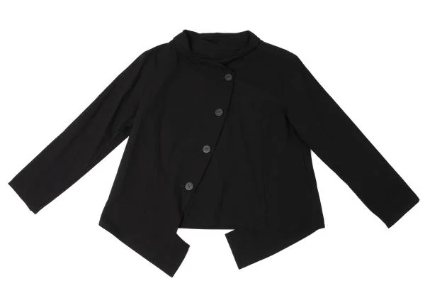 センソユニコSENSOUNICO 慈雨 シルク混裾切替ジャケット 黒40 (K-145665)