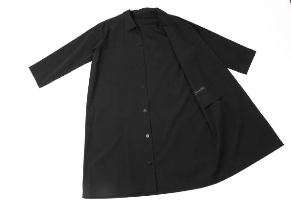 ヨーガンレールJURGEN LEHL レーヨンコットンフライフロントコート 黒M