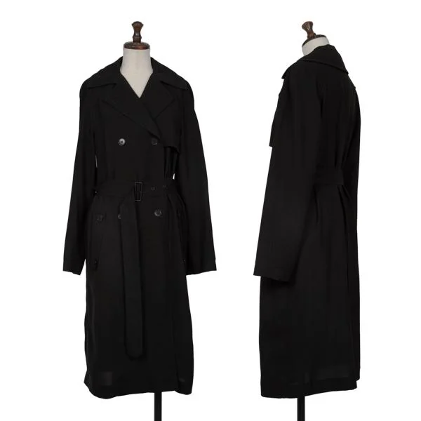 ダナキャランDONNA KARAN トレンチシャツコート 黒P (K-146352)