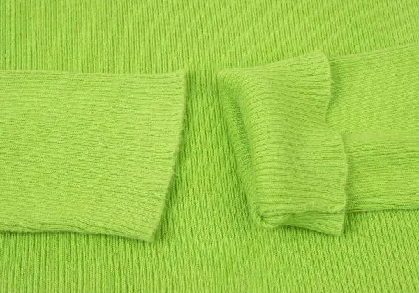 セリーヌCELINE タートルネックリブニットカットソー 黄緑M位 (K-146369)