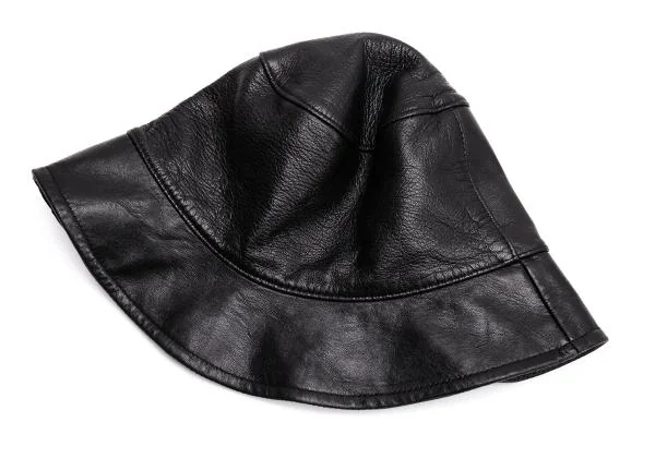 プラダPRADA レザーバケットハット 黒M (K-146405)