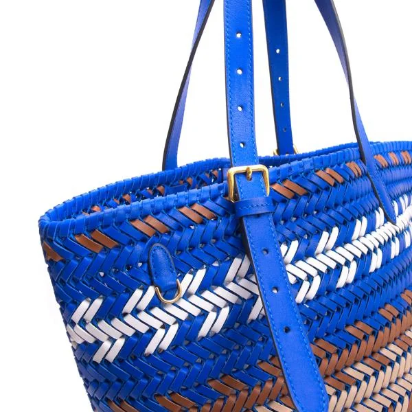 アニヤ ハインドマーチANYA HINDMARCH 編み込みレザートートバッグ 青