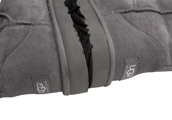 アグUGG ムートンロングブーツ グレー24cm (K-147492)