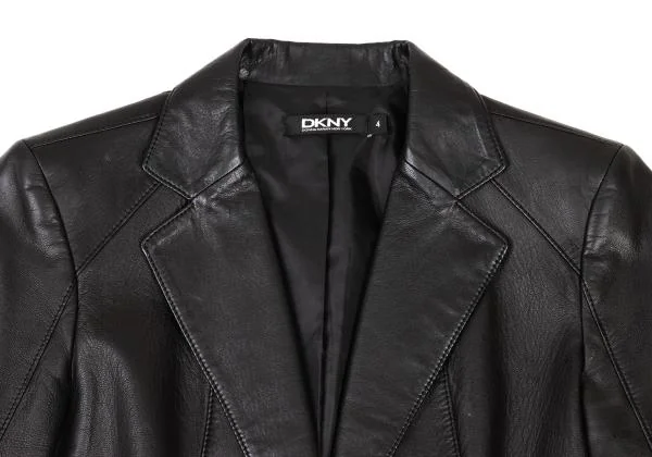 ダナキャランDKNY 切替1Bレザージャケット 黒4 (K-147775)