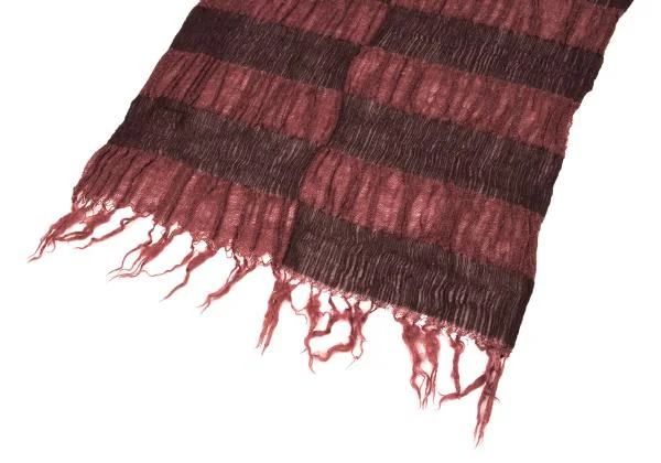 ロメオジリROMEO GIGLI ウールシルクチェックシワプリーツストール