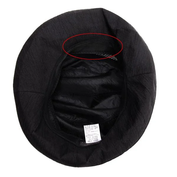 ボルサリーノBorsalino メッシュ切替リネンハット 黒S～SS (K-147805)