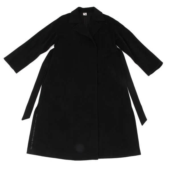 KオブクリツィアK OF KRIZIA カシミヤベルト付きチェスターコート 黒40