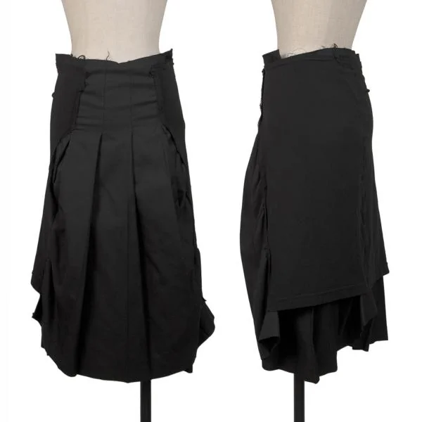 コムデギャルソンCOMME des GARCONS ウール異素材切替デザインプリーツ