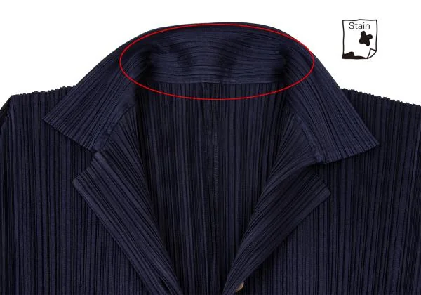 プリーツプリーズPLEATS PLEASE プリーツ長袖シャツ 紺4 (K-148574)