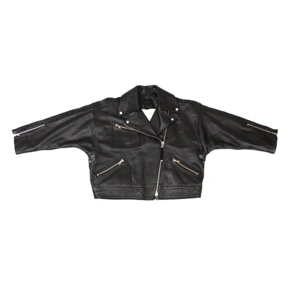 DIESEL BLACK GOLD Leather Motorcycle Jacket Black 36 (K-148690)