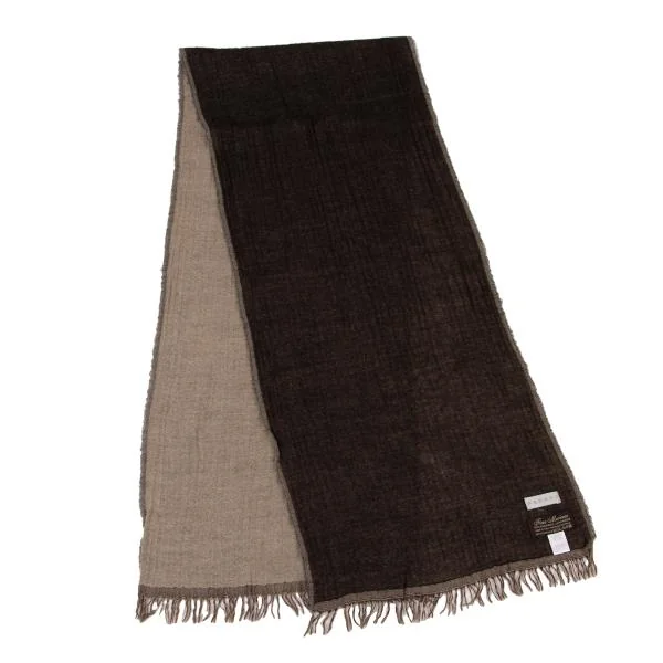 パパスプラスPapas+ Fine Merino生地 ウールバイカラーフリンジ