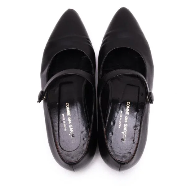 コムデギャルソンCOMME des GARCONS ストラップレザーシューズ 黒23 (K