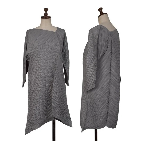 プリーツプリーズPLEATS PLEASE 斜行プリーツドルマンスリーブ