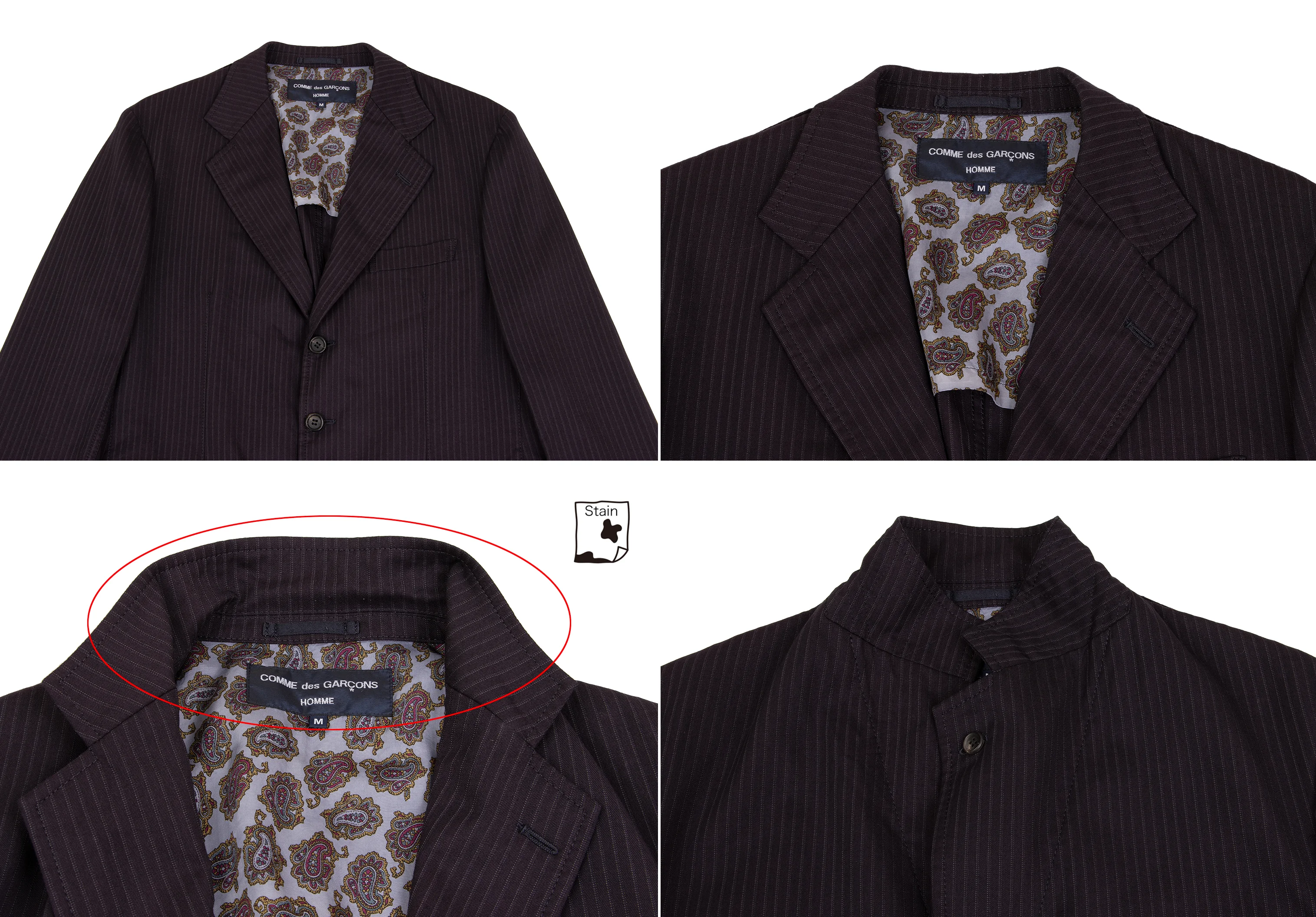 コムデギャルソン オムCOMME des GARCONS HOMME ペイズリーライニング