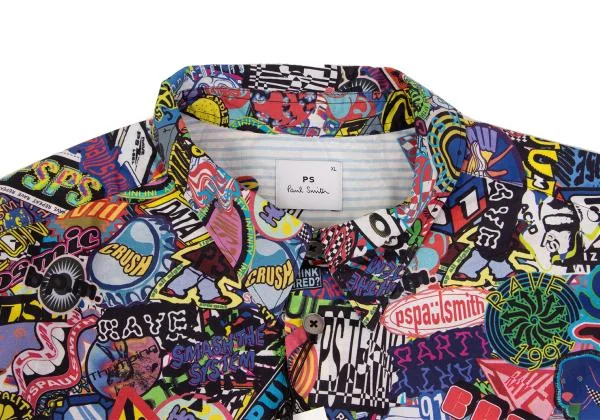 ポールスミスPaul Smith PS ステッカープリント総柄長袖シャツ マルチ