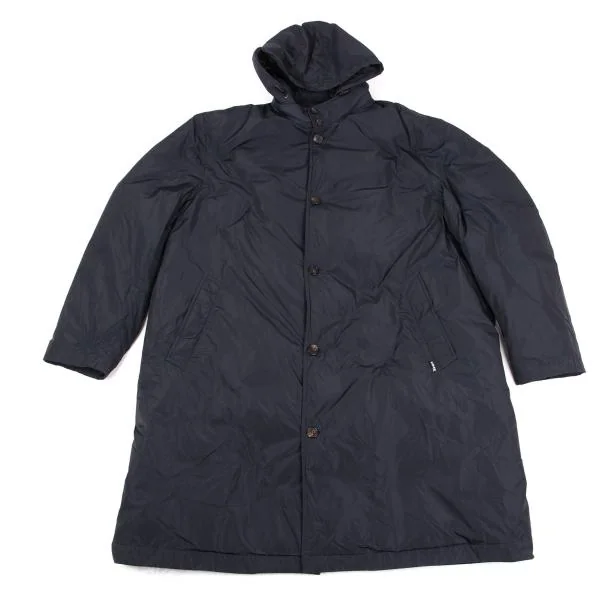 パパスプラスPapas+ フード着脱ロングダウンコート 紺LL (K-149928)