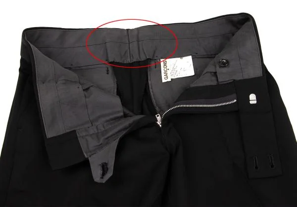 コムデギャルソンCOMME des GARCONS ウールギャバスラックスパンツ 黒M