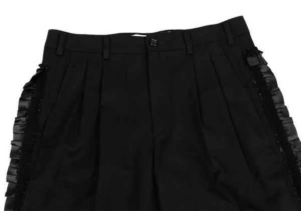 コムデギャルソンCOMME des GARCONS フリルフレーム切替ウールギャバ