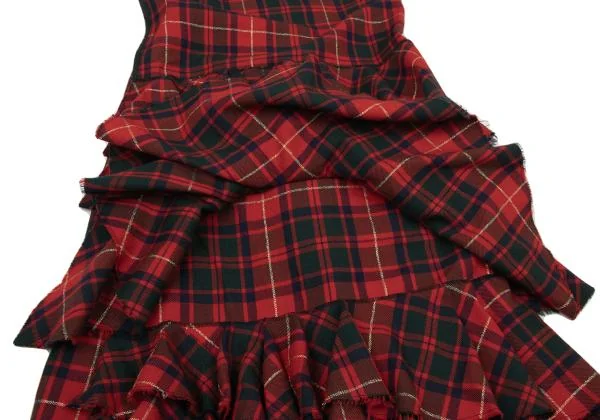 コムデギャルソンCOMME des GARCONS チェックフリルティアードラップ