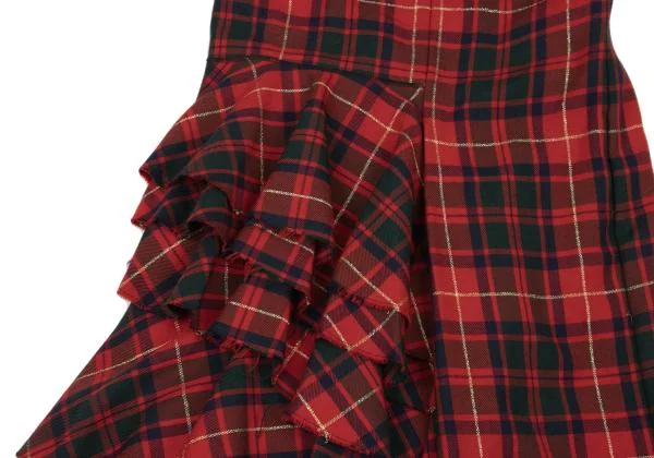 コムデギャルソンCOMME des GARCONS チェックフリルティアードラップ