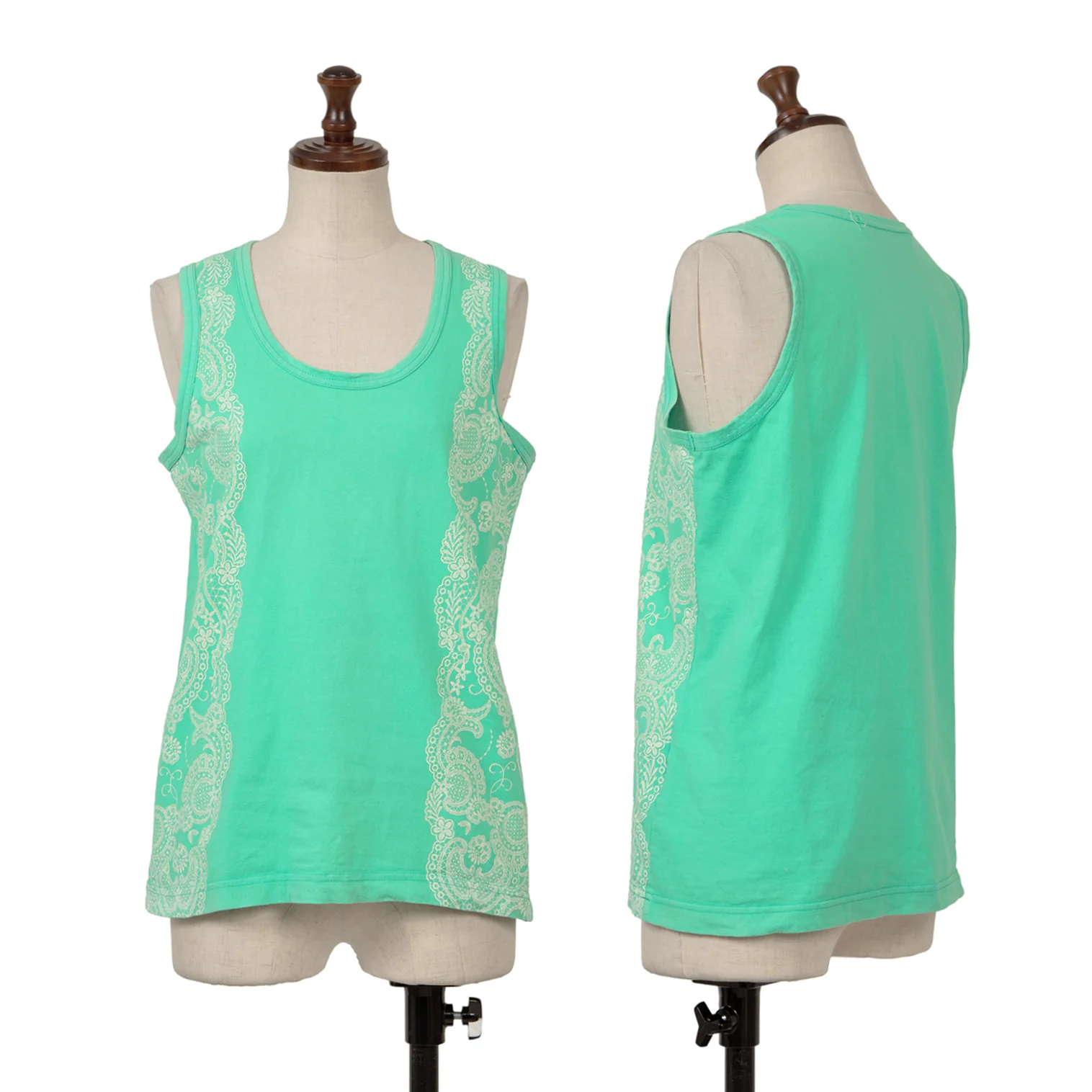 JUNYA WATANABE COMME des GARCONS Lace Printed Tank Top Green S-M