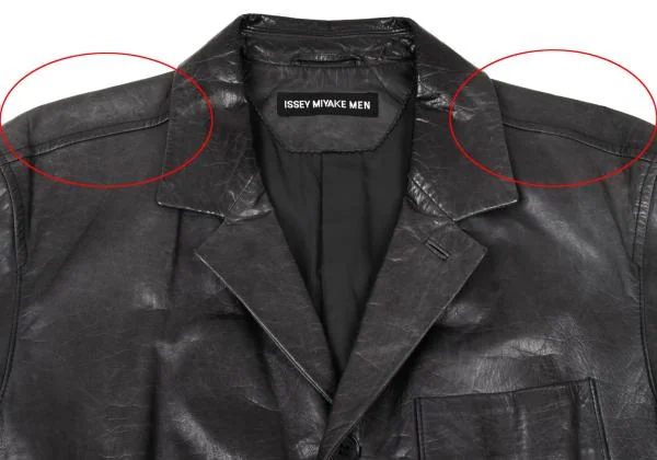 イッセイミヤケ メンISSEY MIYAKE MEN カウレザーテーラードジャケット