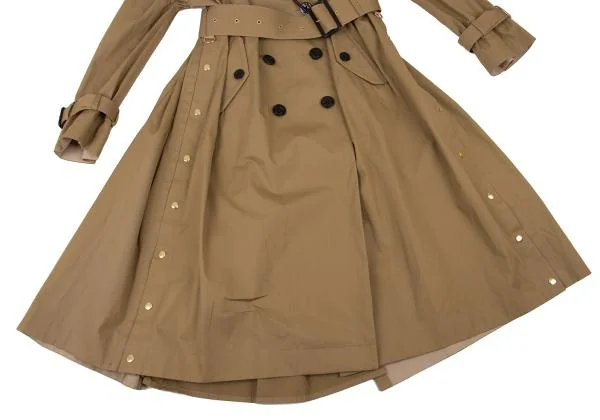 サカイsacai ダウンベスト着脱ロングトレンチコート ベージュカーキ1