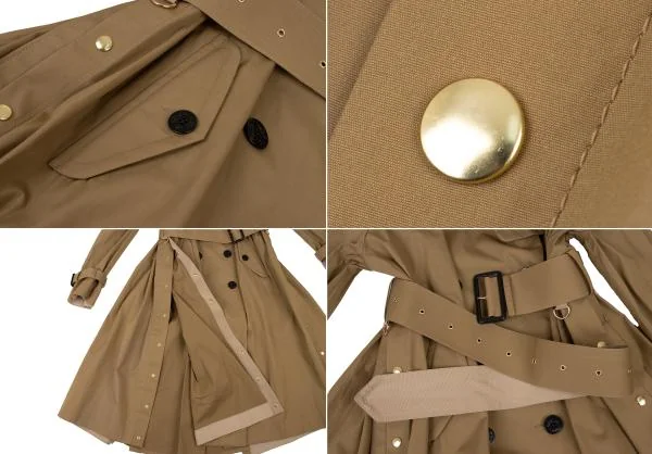 サカイsacai ダウンベスト着脱ロングトレンチコート ベージュカーキ1